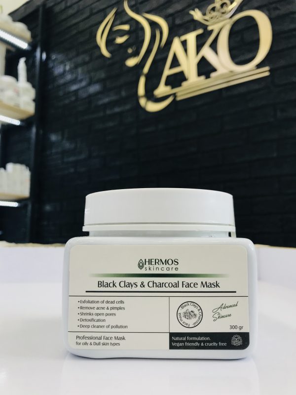 ماسک خاک رس سیاه و ذغال اکتیو هرموس اسپانیا300 گرم